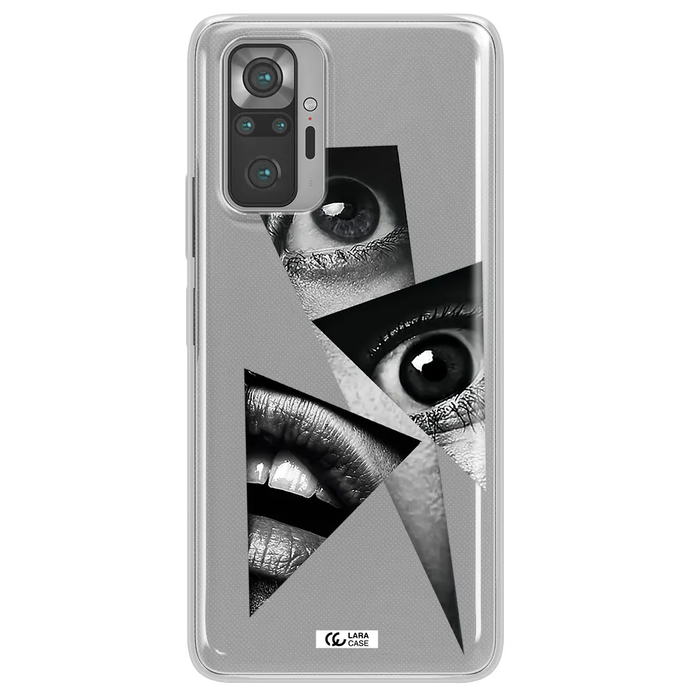 a close-up of a woman's eyes and lips Xiaomi Note 10 Pro Clear TPU Case