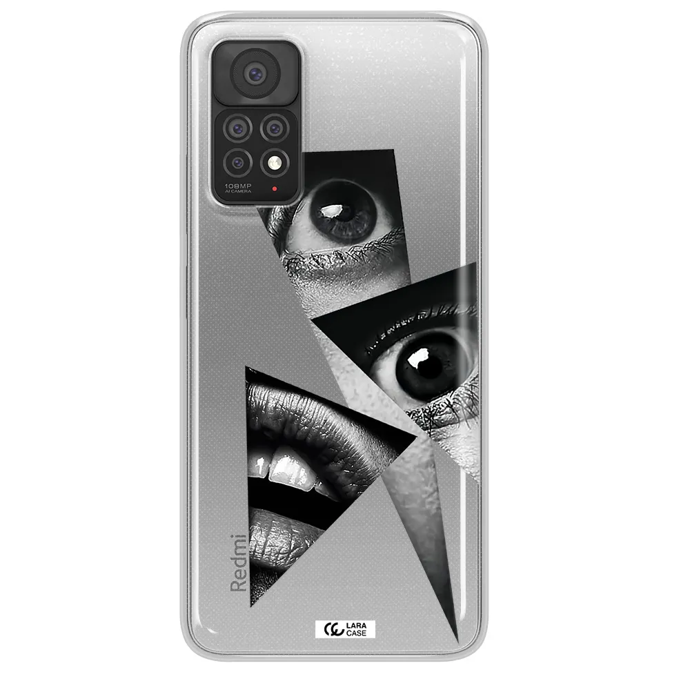 a close-up of a woman's eyes and lips Xiaomi Note 11 Pro Clear TPU Case