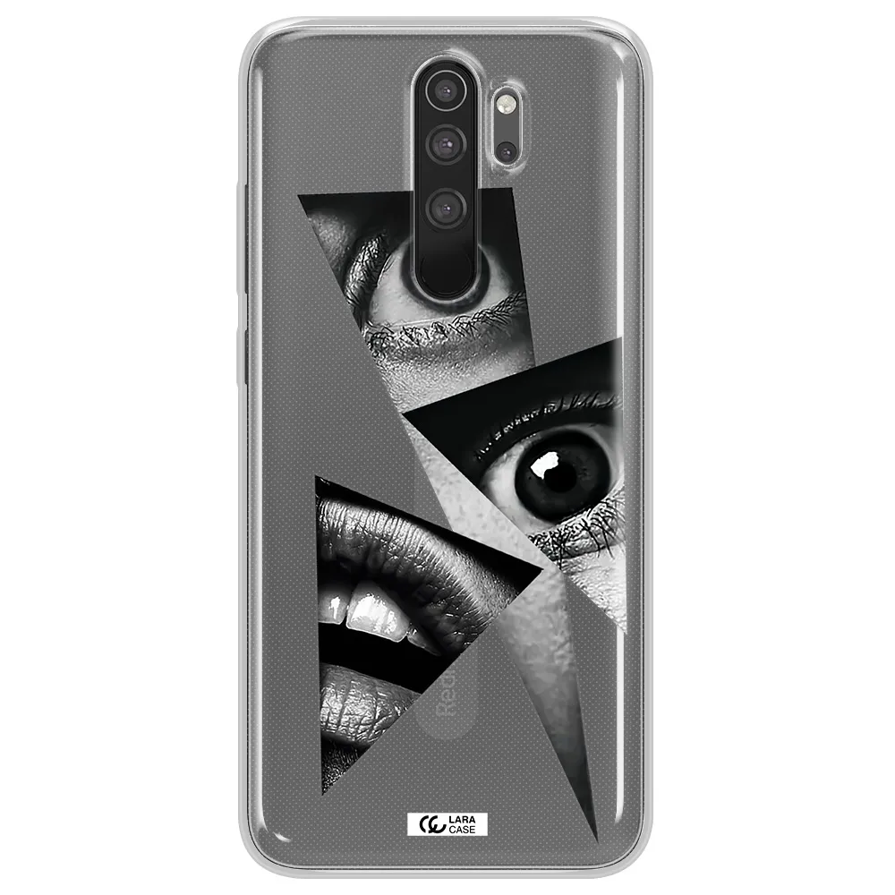 a close-up of a woman's eyes and lips Xiaomi Note 8 Pro Clear TPU Case