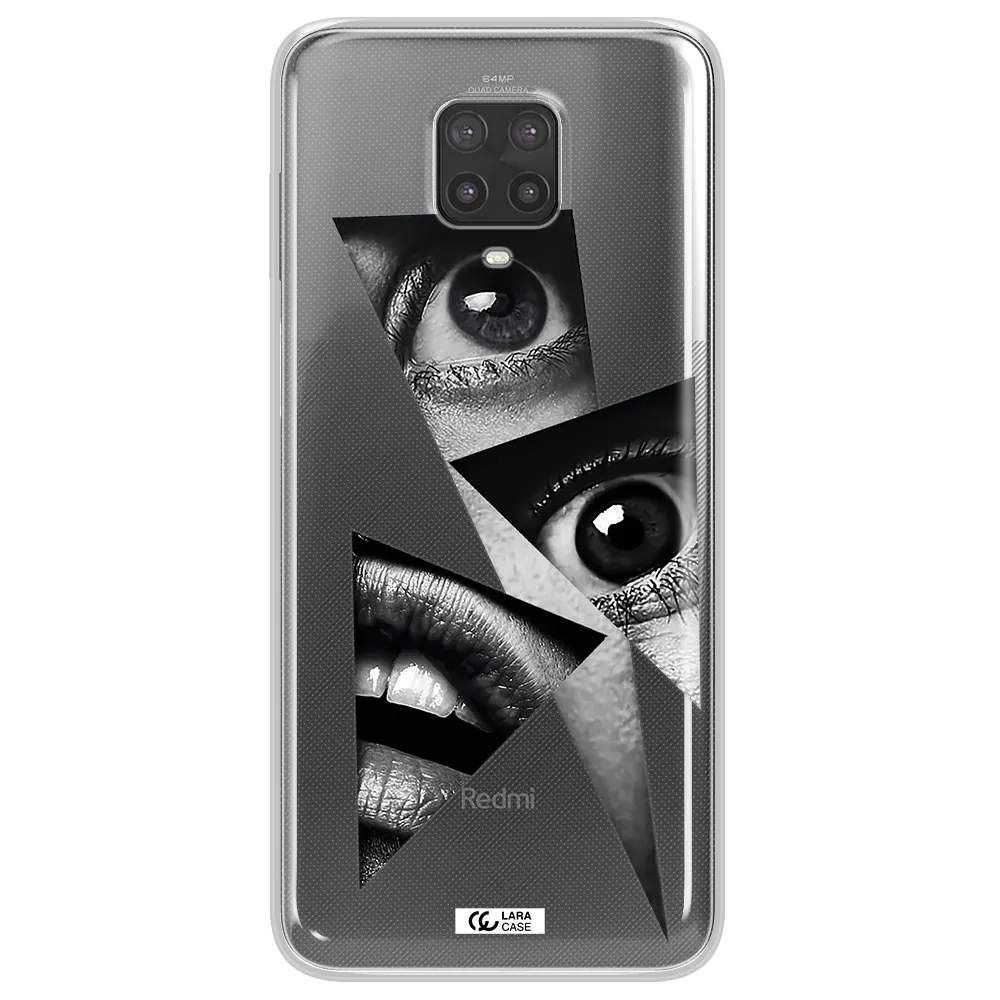 a close-up of a woman's eyes and lips Xiaomi Note 9 Pro Clear TPU Case