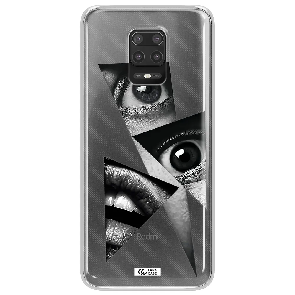 a close-up of a woman's eyes and lips Xiaomi Note 9S Clear TPU Case