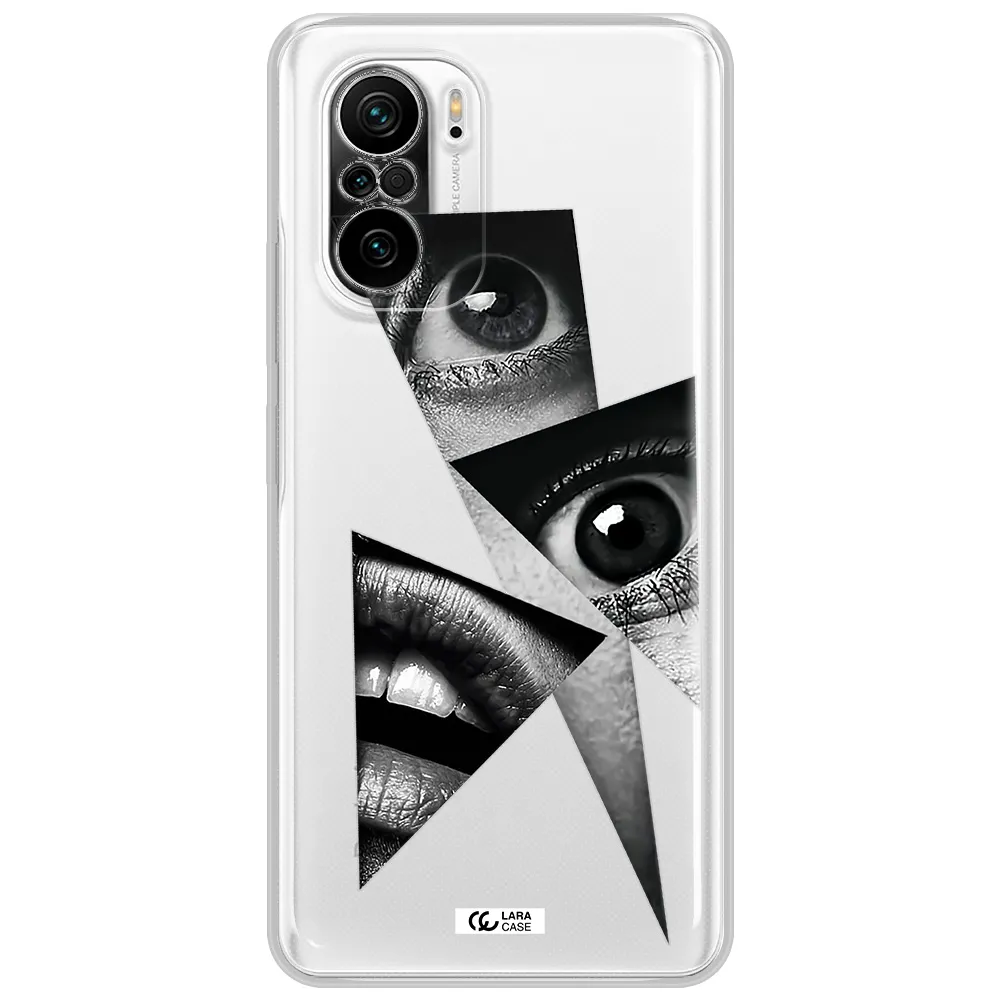 A Close-Up Of A Woman's Eyes And Lips Xiaomi Poco F3 Clear Tpu Case