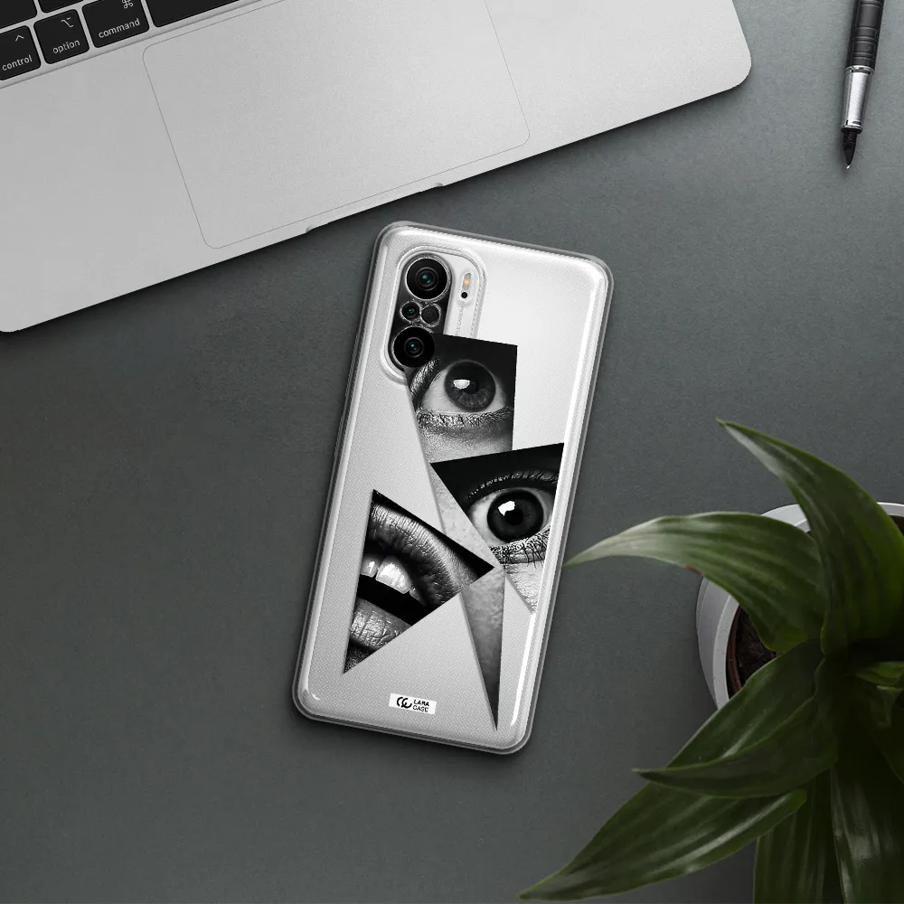 A Close-Up Of A Woman's Eyes And Lips Xiaomi Poco F3 Clear Tpu Case