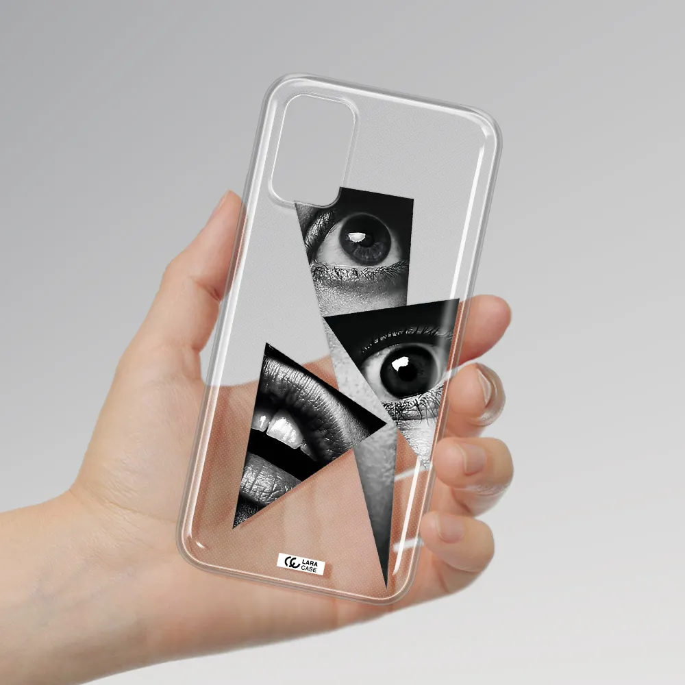 a close-up of a woman's eyes and lips Xiaomi Poco M3 Clear TPU Case