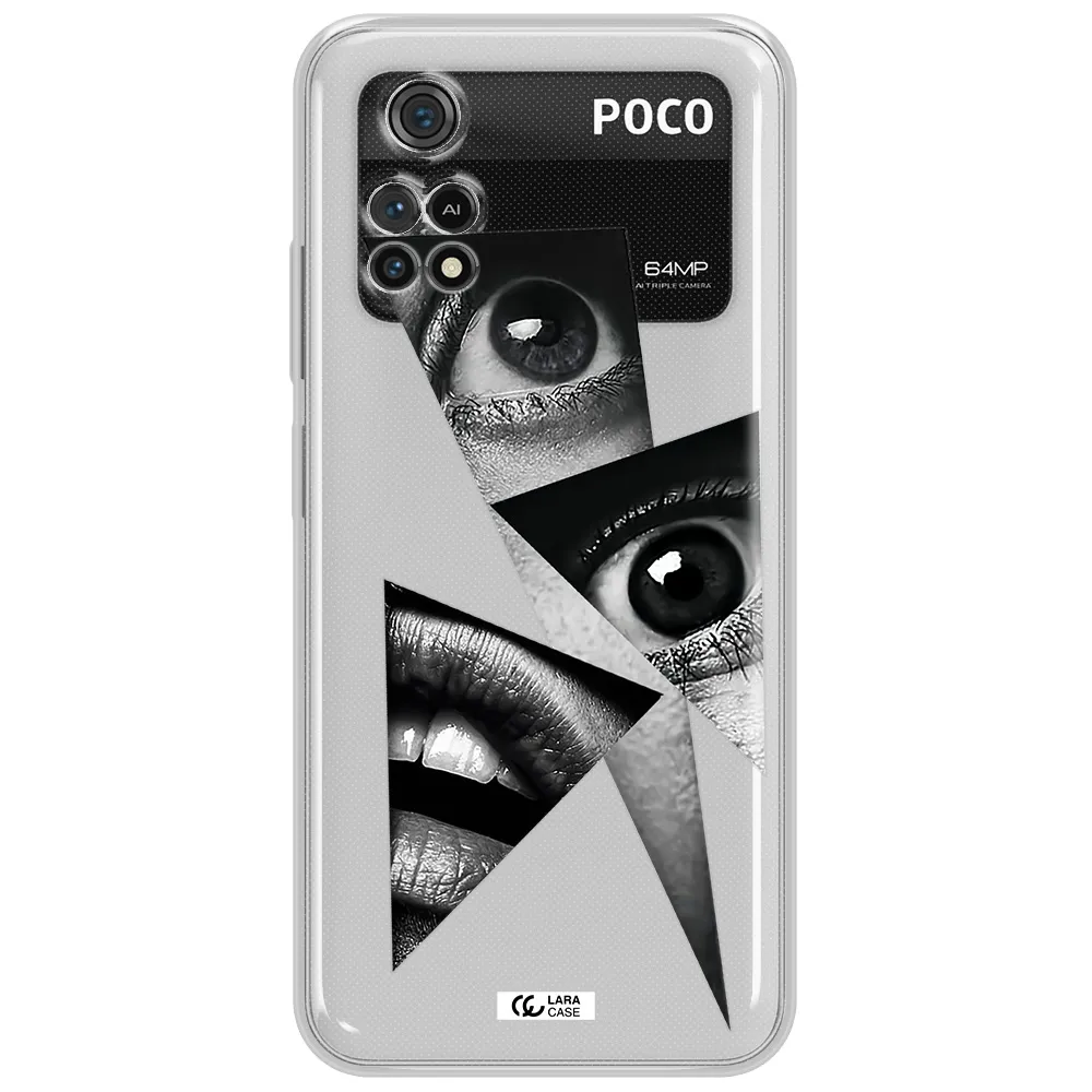 A Close-Up Of A Woman's Eyes And Lips Xiaomi Poco M4 Pro 4G Clear Tpu Case
