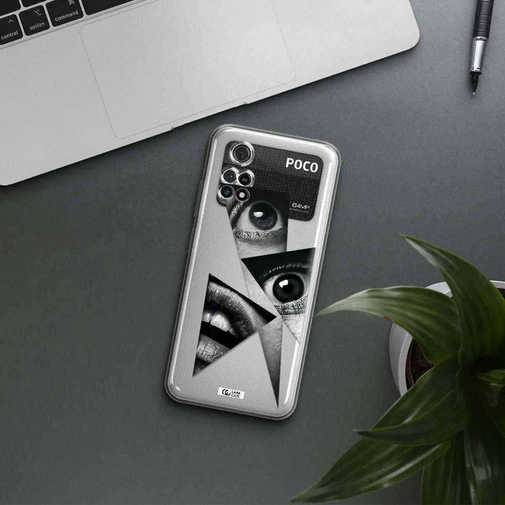 A Close-Up Of A Woman's Eyes And Lips Xiaomi Poco M4 Pro 4G Clear Tpu Case