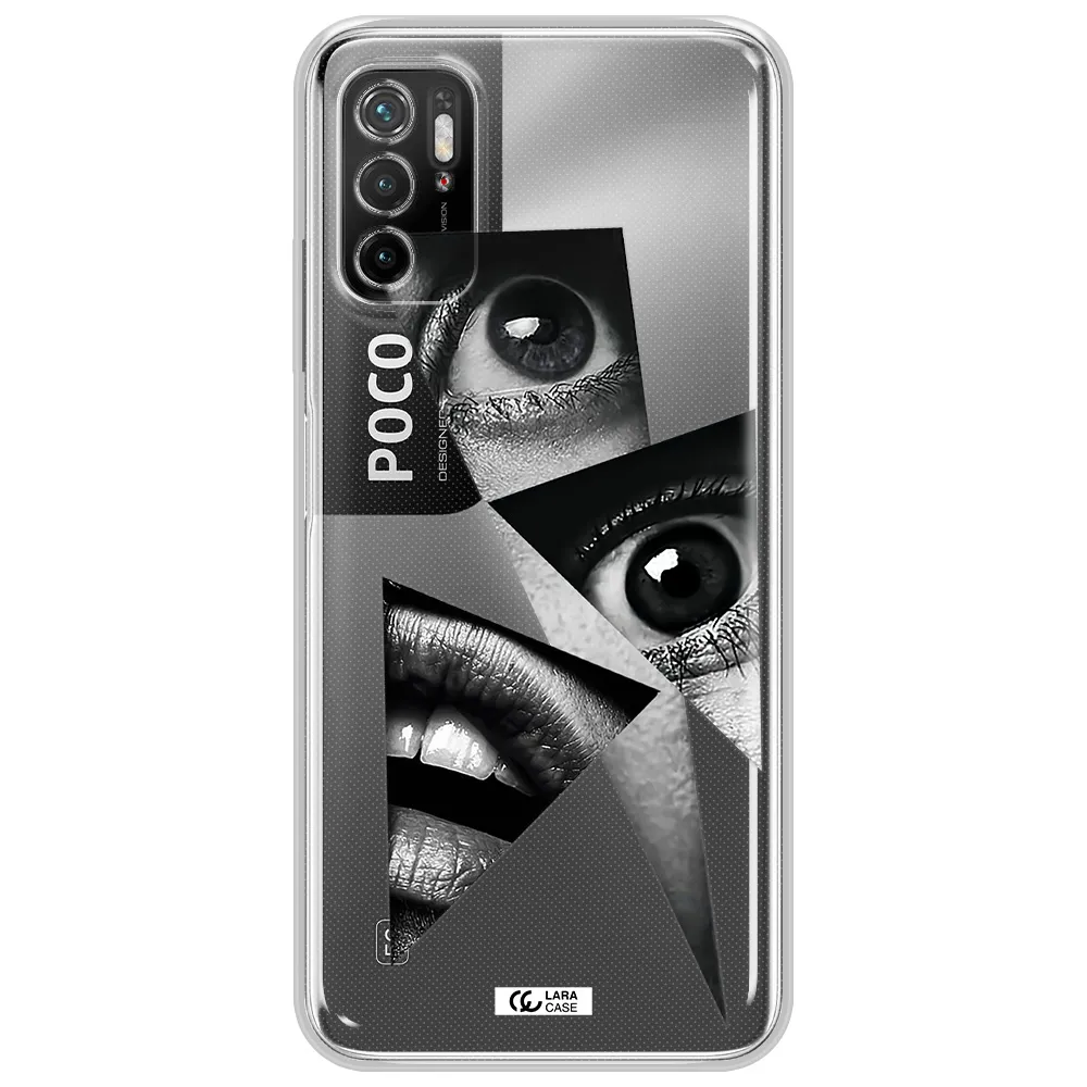 A Close-Up Of A Woman's Eyes And Lips Xiaomi Poco M4 Pro 5G Clear Tpu Case