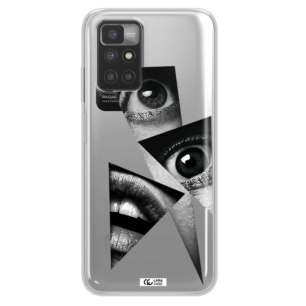 a close-up of a woman's eyes and lips Xiaomi Redmi 10 Clear TPU Case