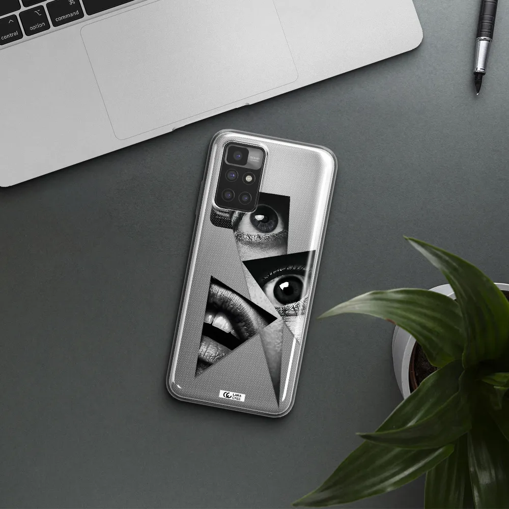a close-up of a woman's eyes and lips Xiaomi Redmi 10 Clear TPU Case