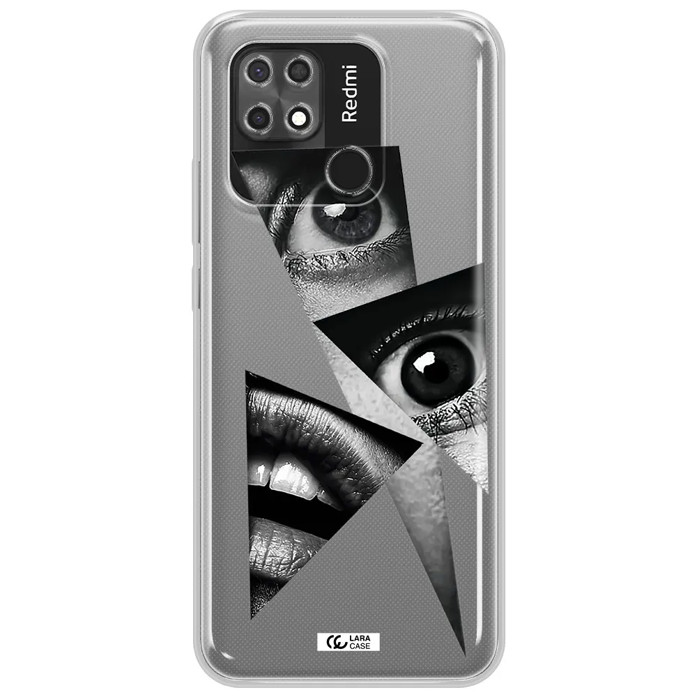 a close-up of a woman's eyes and lips Xiaomi Redmi 10C Clear TPU Case