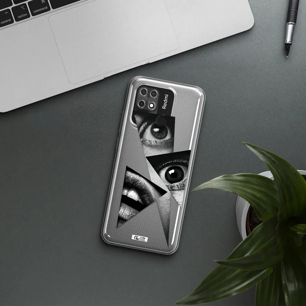 a close-up of a woman's eyes and lips Xiaomi Redmi 10C Clear TPU Case