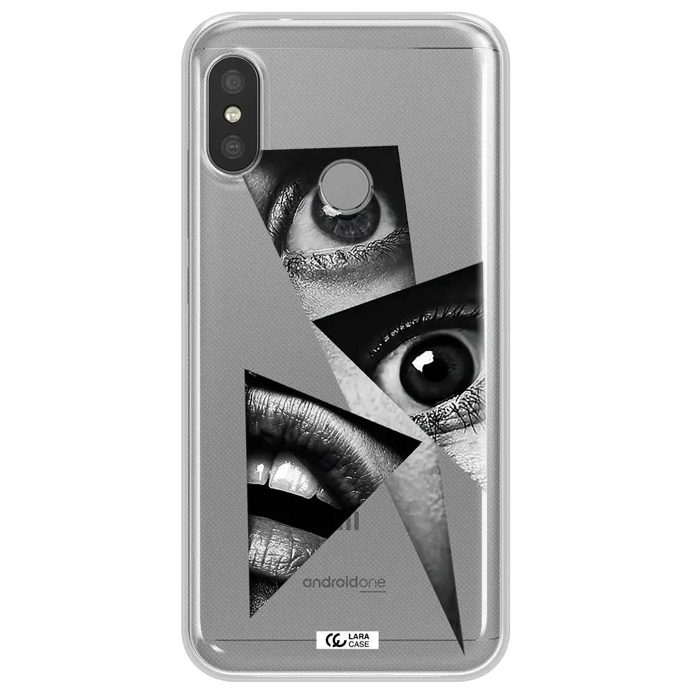a close-up of a woman's eyes and lips Xiaomi Redmi 6 Pro Clear TPU Case