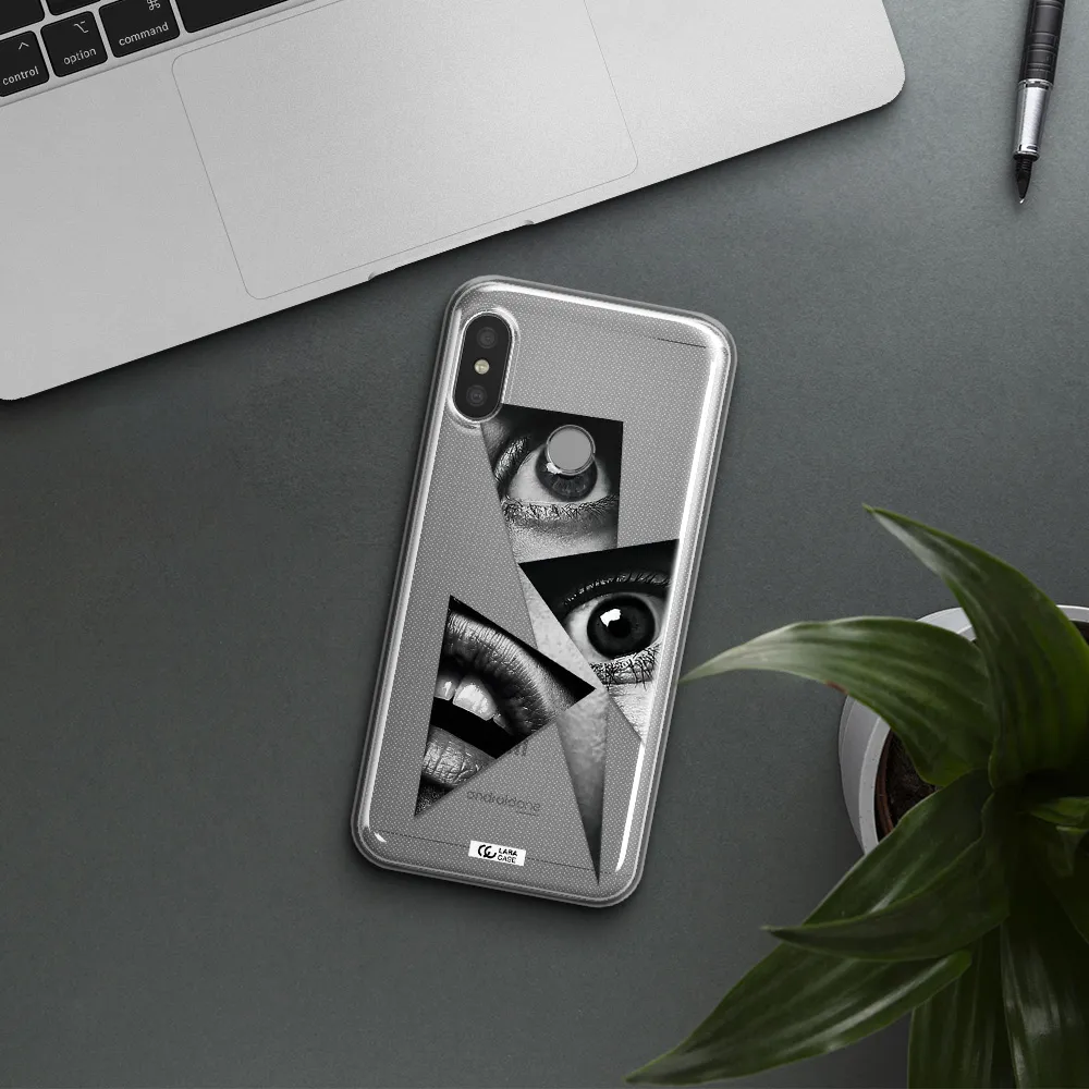a close-up of a woman's eyes and lips Xiaomi Redmi 6 Pro Clear TPU Case