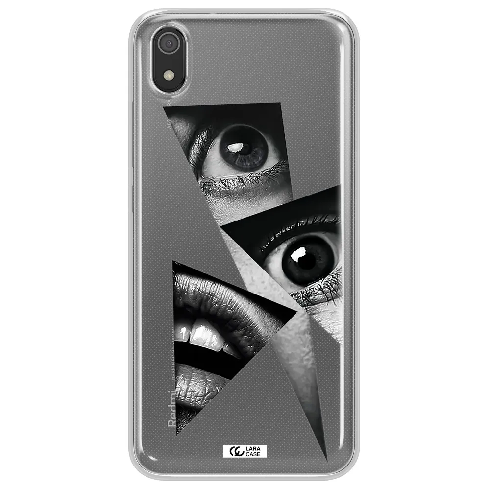 a close-up of a woman's eyes and lips Xiaomi Redmi 7A Clear TPU Case