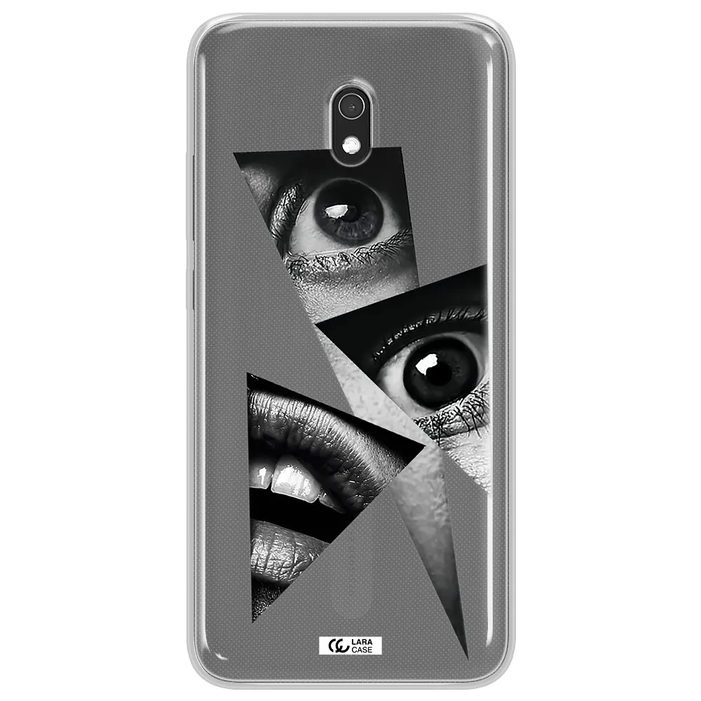 a close-up of a woman's eyes and lips Xiaomi Redmi 8A Clear TPU Case