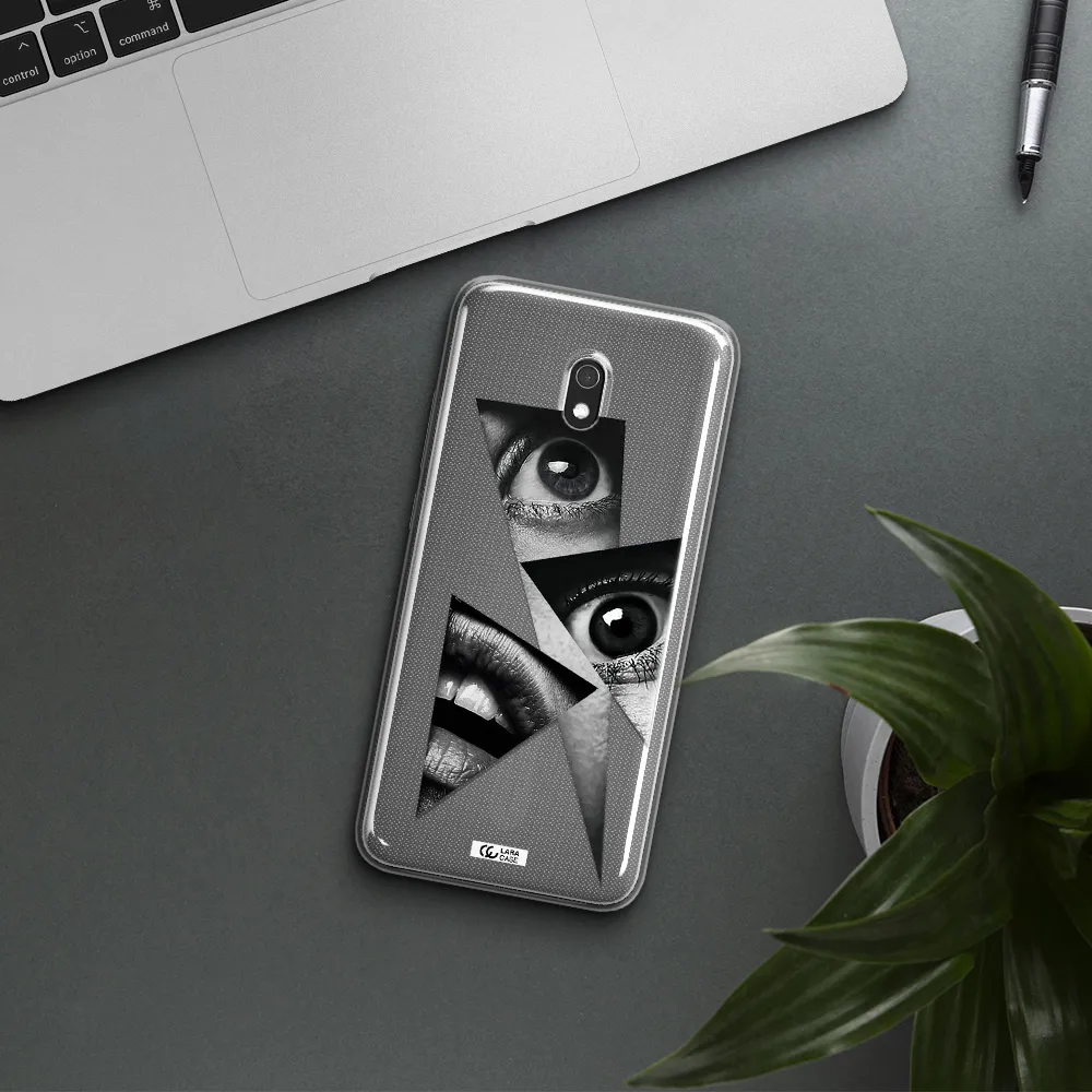 a close-up of a woman's eyes and lips Xiaomi Redmi 8A Clear TPU Case