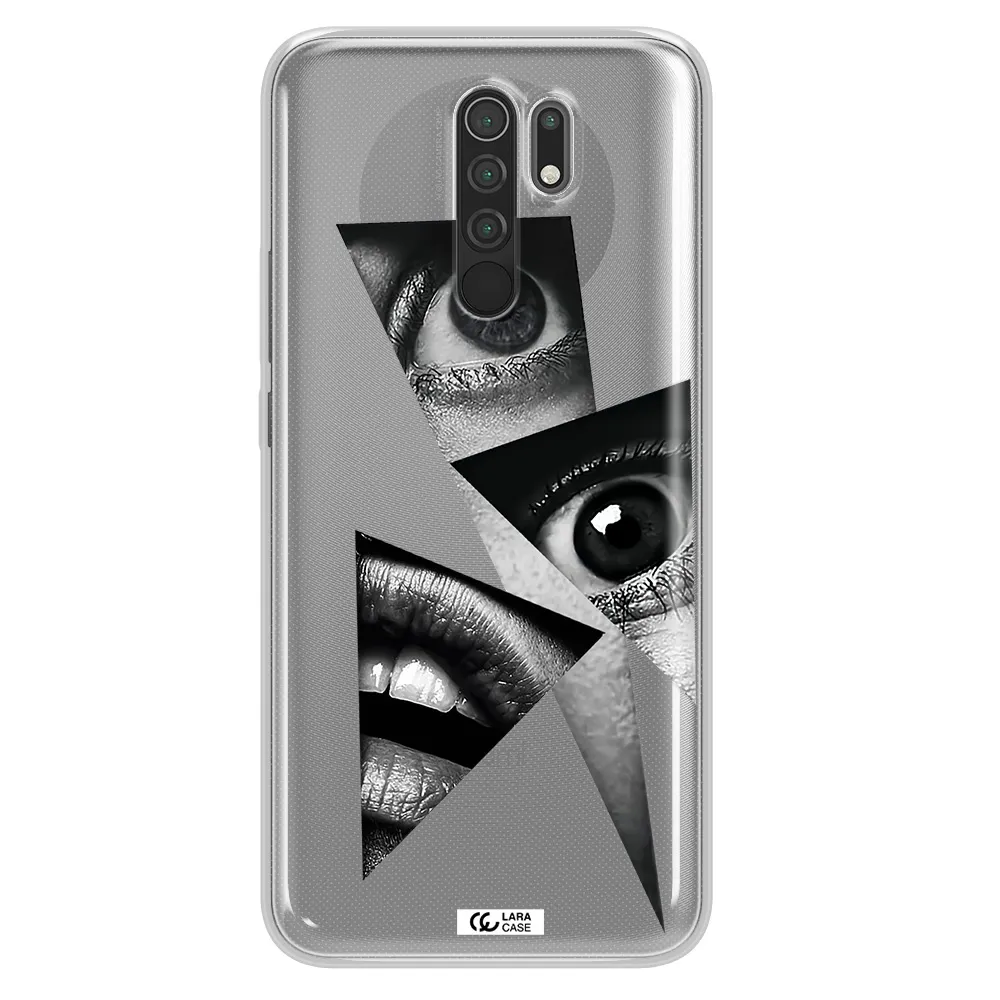 a close-up of a woman's eyes and lips Xiaomi Redmi 9 Clear TPU Case