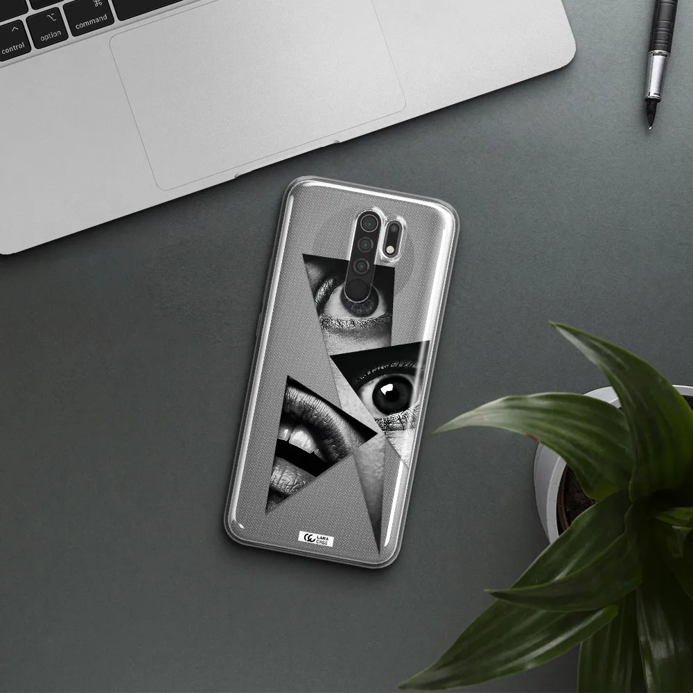 a close-up of a woman's eyes and lips Xiaomi Redmi 9 Clear TPU Case