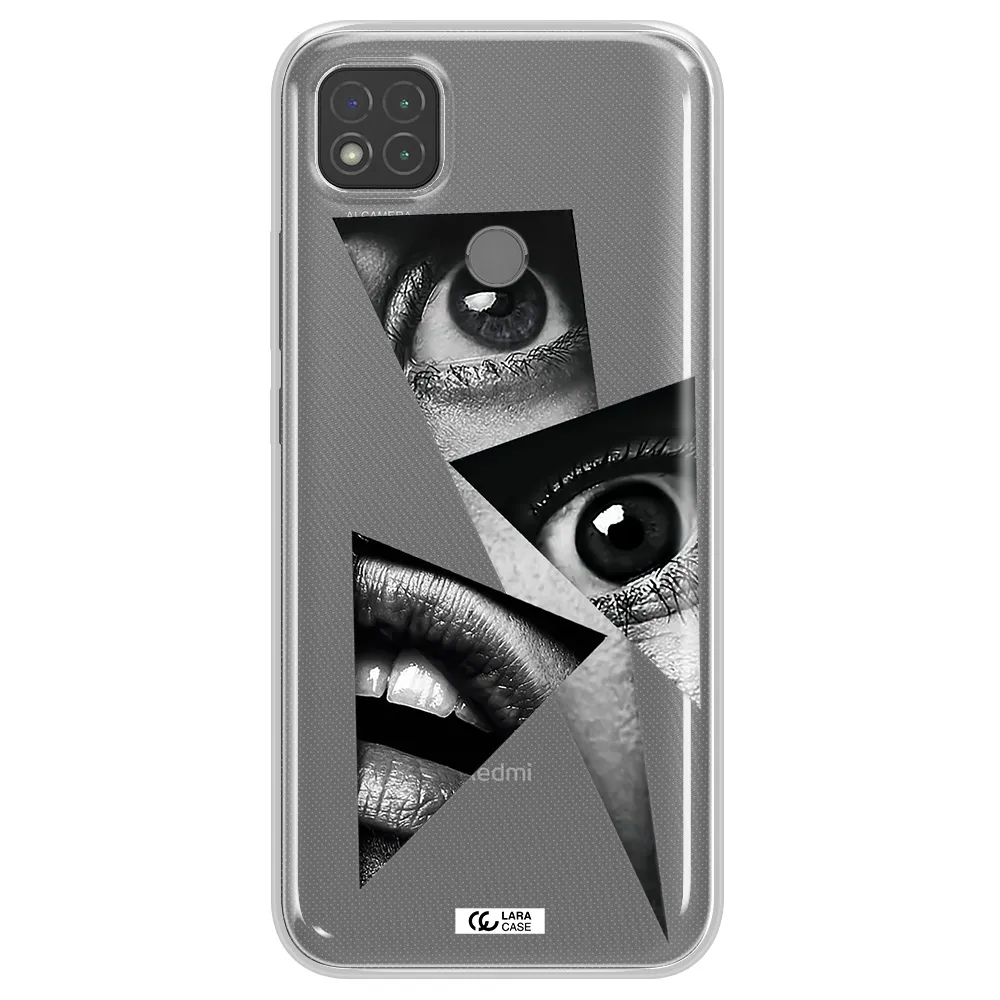 a close-up of a woman's eyes and lips Xiaomi Redmi 9C Clear TPU Case