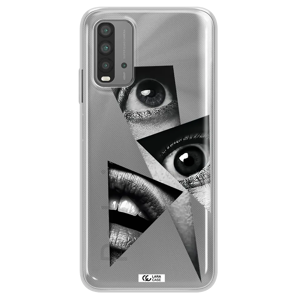 a close-up of a woman's eyes and lips Xiaomi Redmi 9T Clear TPU Case