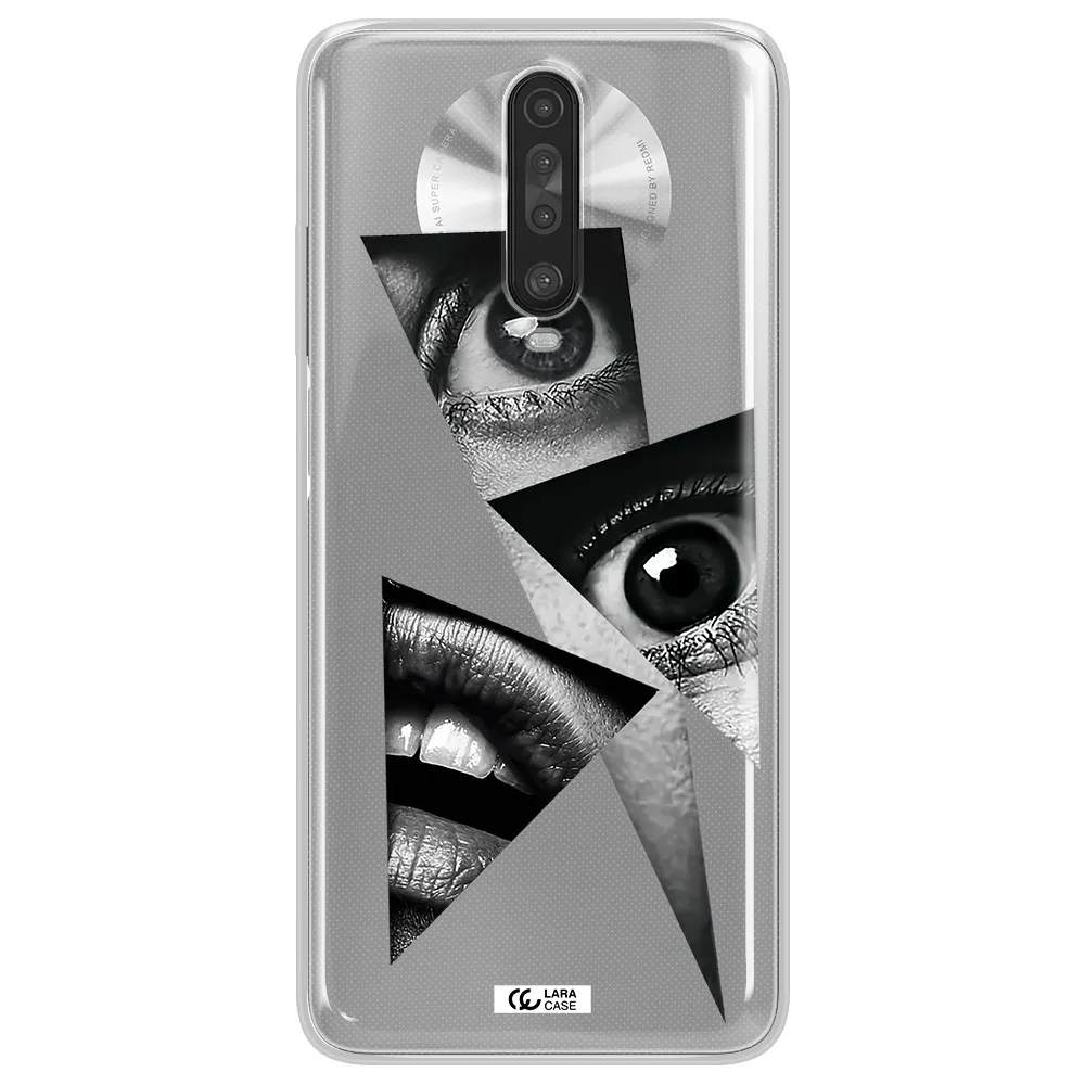 a close-up of a woman's eyes and lips Xiaomi Redmi K30 Clear TPU Case