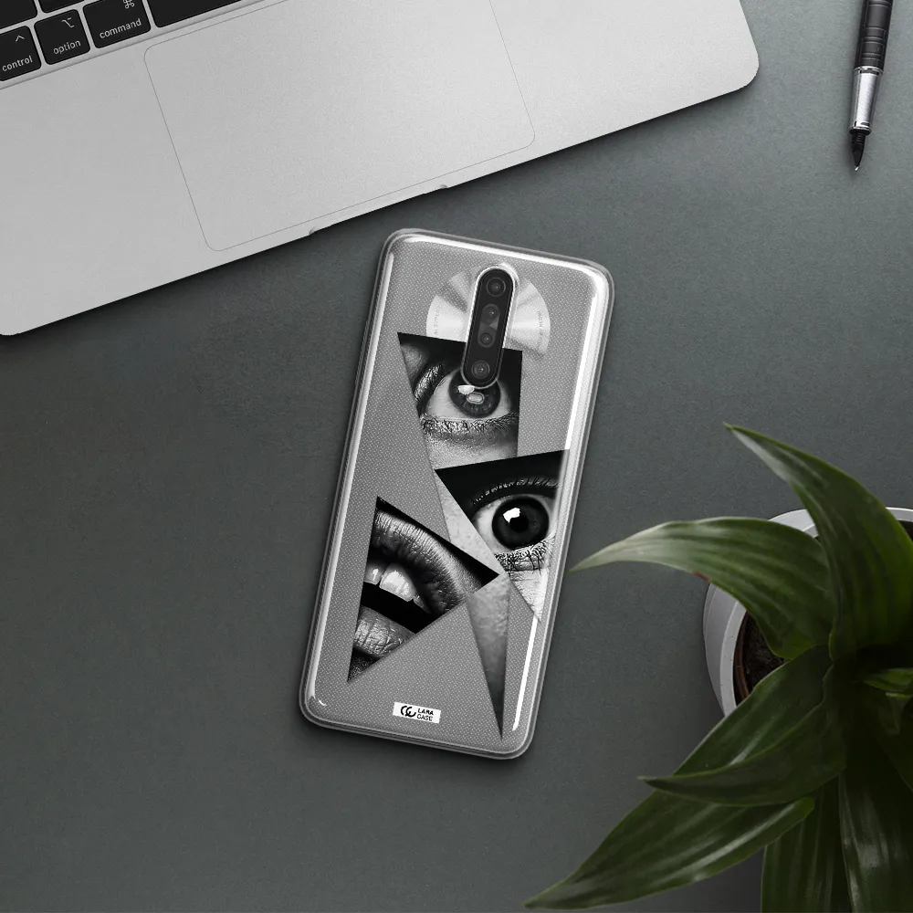 a close-up of a woman's eyes and lips Xiaomi Redmi K30 Clear TPU Case