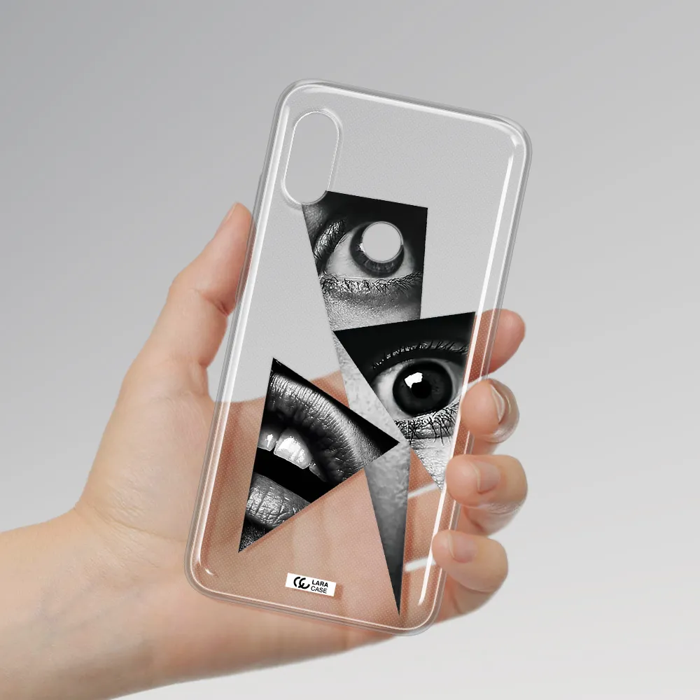 a close-up of a woman's eyes and lips Xiaomi Redmi Note 6 Pro Clear TPU Case