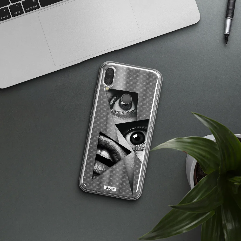 a close-up of a woman's eyes and lips Xiaomi Redmi Note 7 Clear TPU Case