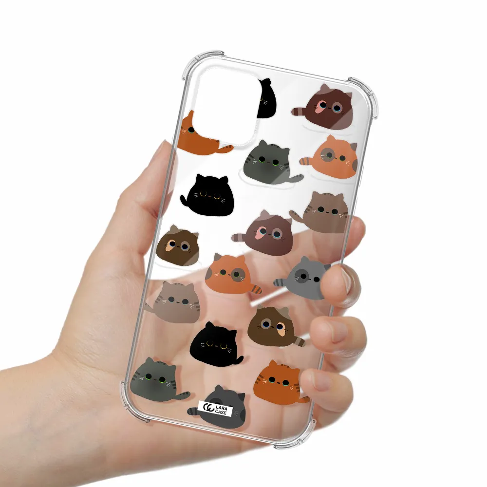 a group of cats with different colors Apple iPhone 11 Clear PC Case