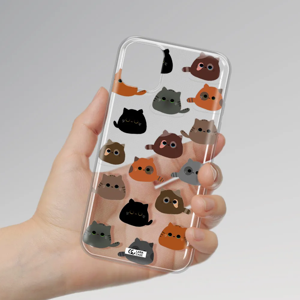 a group of cats with different colors Apple iPhone 11 Clear TPU Case