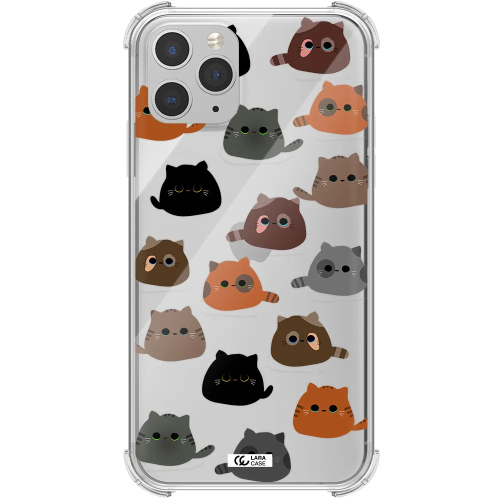 a group of cats with different colors Apple iPhone 11 pro Clear PC Case