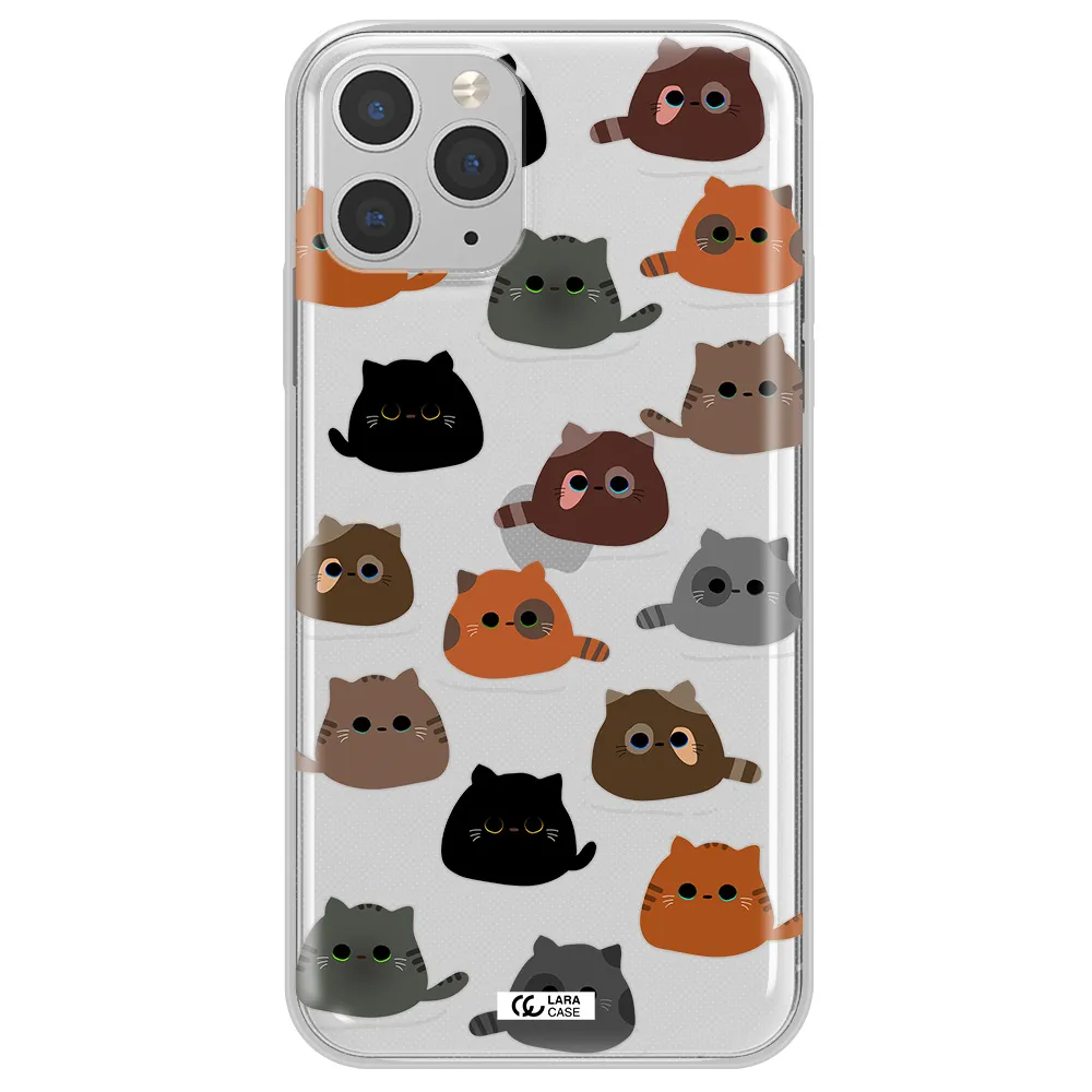 a group of cats with different colors Apple iPhone 11 pro Clear TPU Case