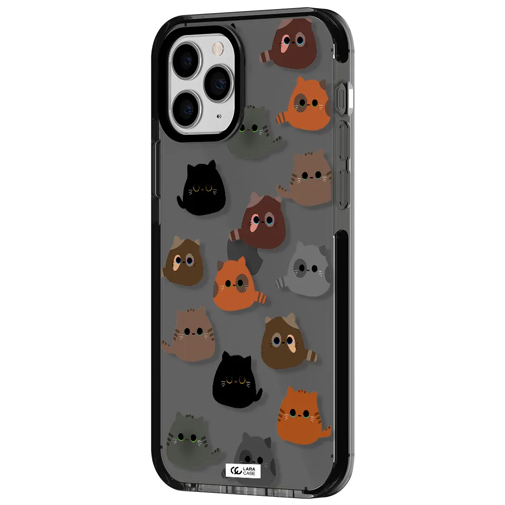 a group of cats with different colors Apple iPhone 11 pro max impact Smoke Black Case