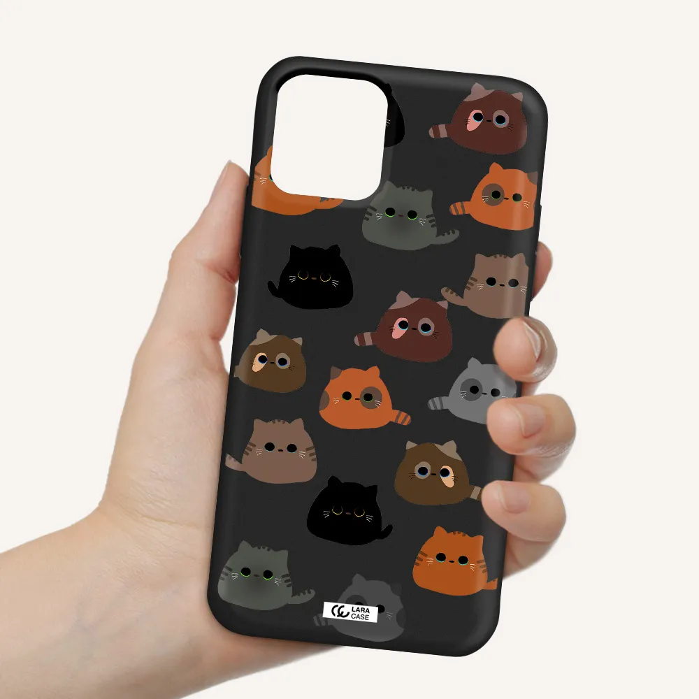 a group of cats with different colors Apple iPhone 11 pro max Silicone black Case