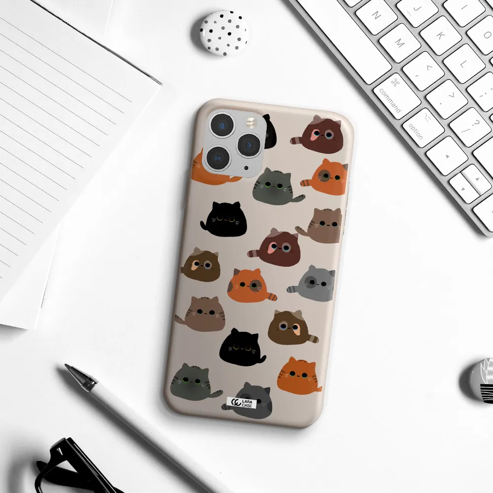 a group of cats with different colors Apple iPhone 11 pro Silicone Stone Case