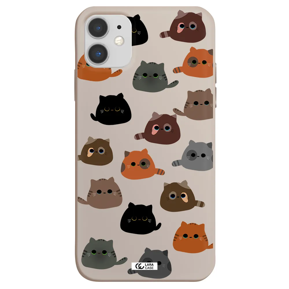 a group of cats with different colors Apple iPhone 11 Silicone Stone Case