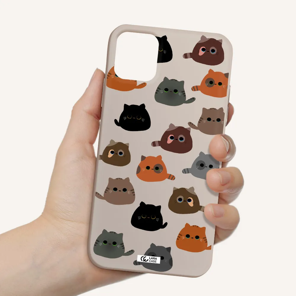a group of cats with different colors Apple iPhone 11 Silicone Stone Case