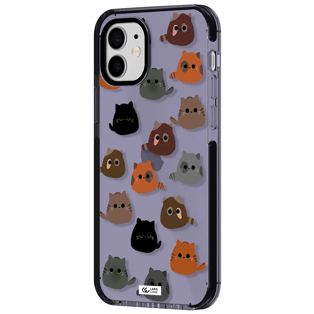 a group of cats with different colors Apple iPhone 12 impact Lilac Case