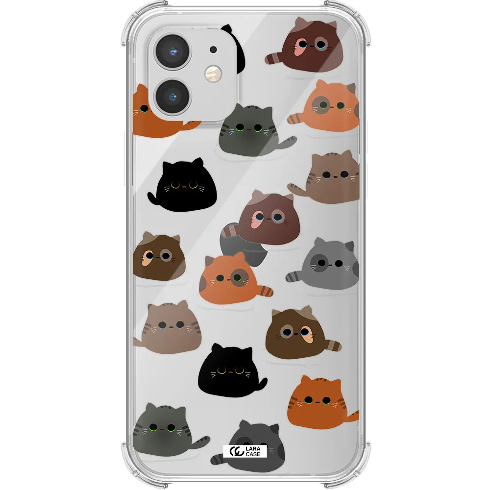 a group of cats with different colors Apple iPhone 12 mini Clear PC Case