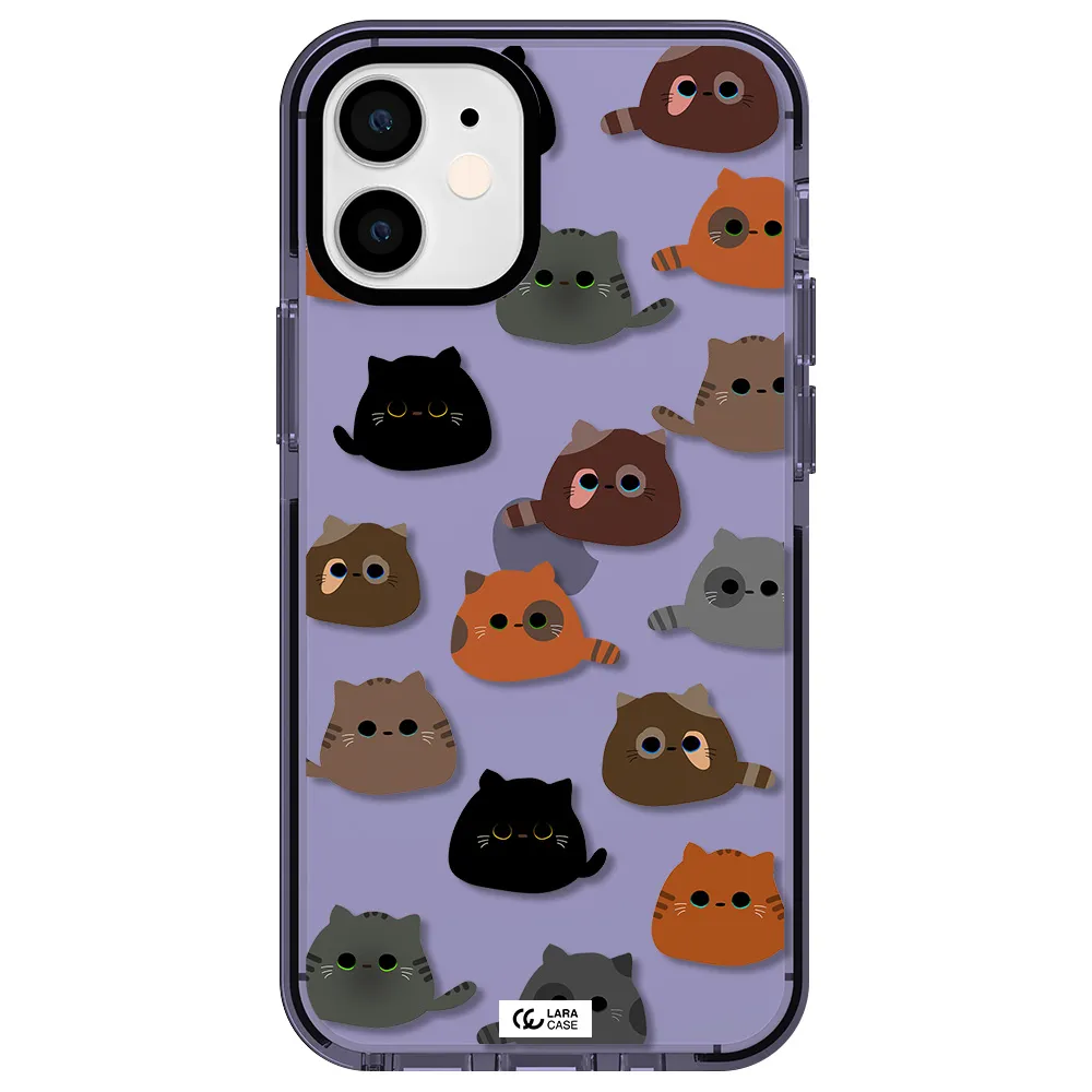 a group of cats with different colors Apple iPhone 12 mini impact Lilac Case