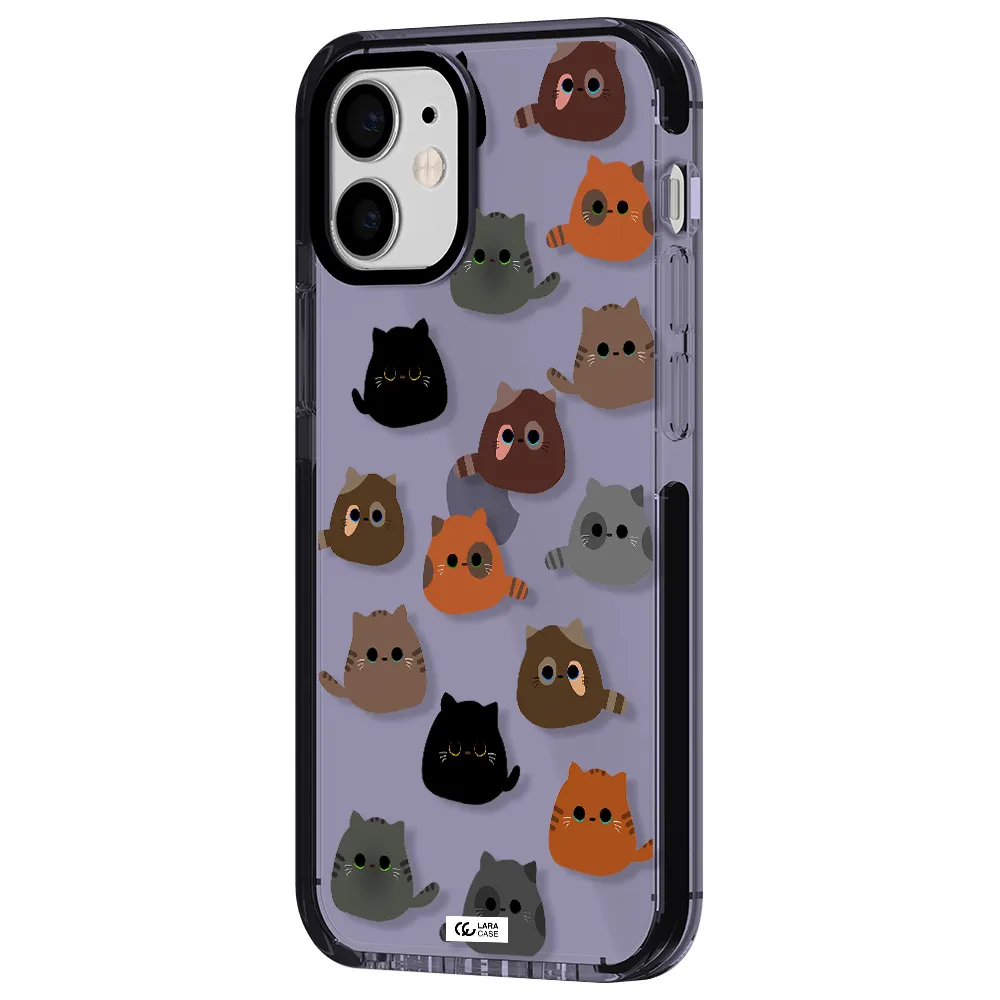 a group of cats with different colors Apple iPhone 12 mini impact Lilac Case