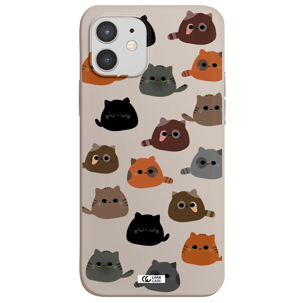 a group of cats with different colors Apple iPhone 12 mini Silicone Stone Case