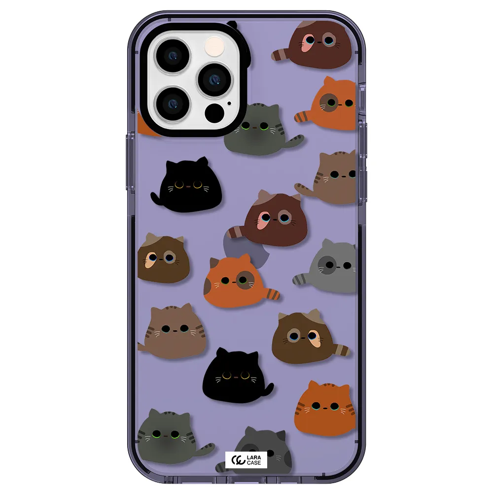 a group of cats with different colors Apple iPhone 12 pro impact Lilac Case