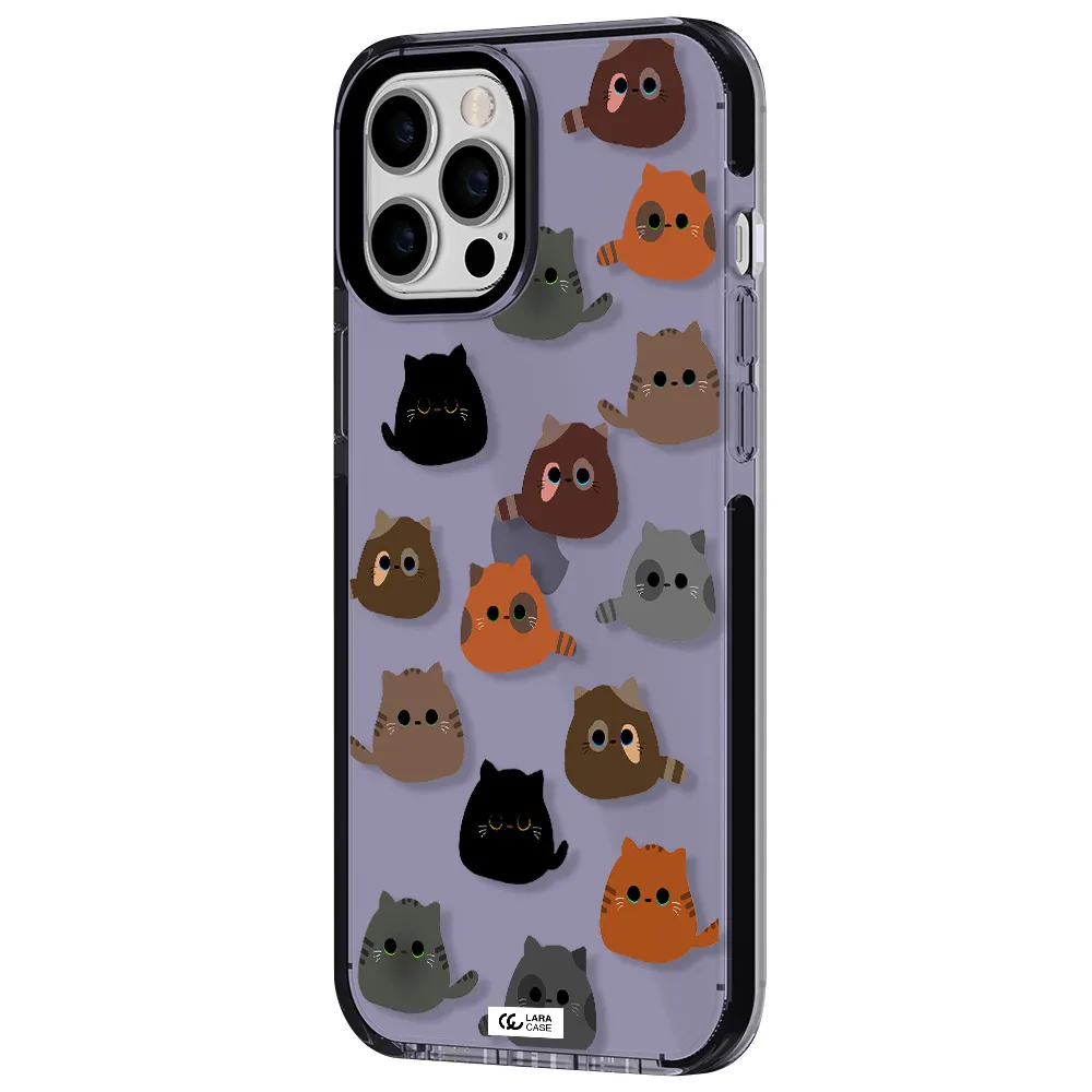 a group of cats with different colors Apple iPhone 12 pro max impact Lilac Case