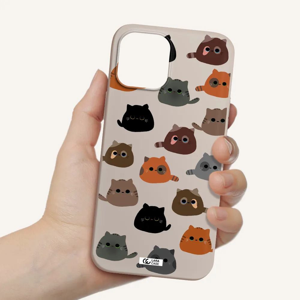 a group of cats with different colors Apple iPhone 12 pro max Silicone Stone Case