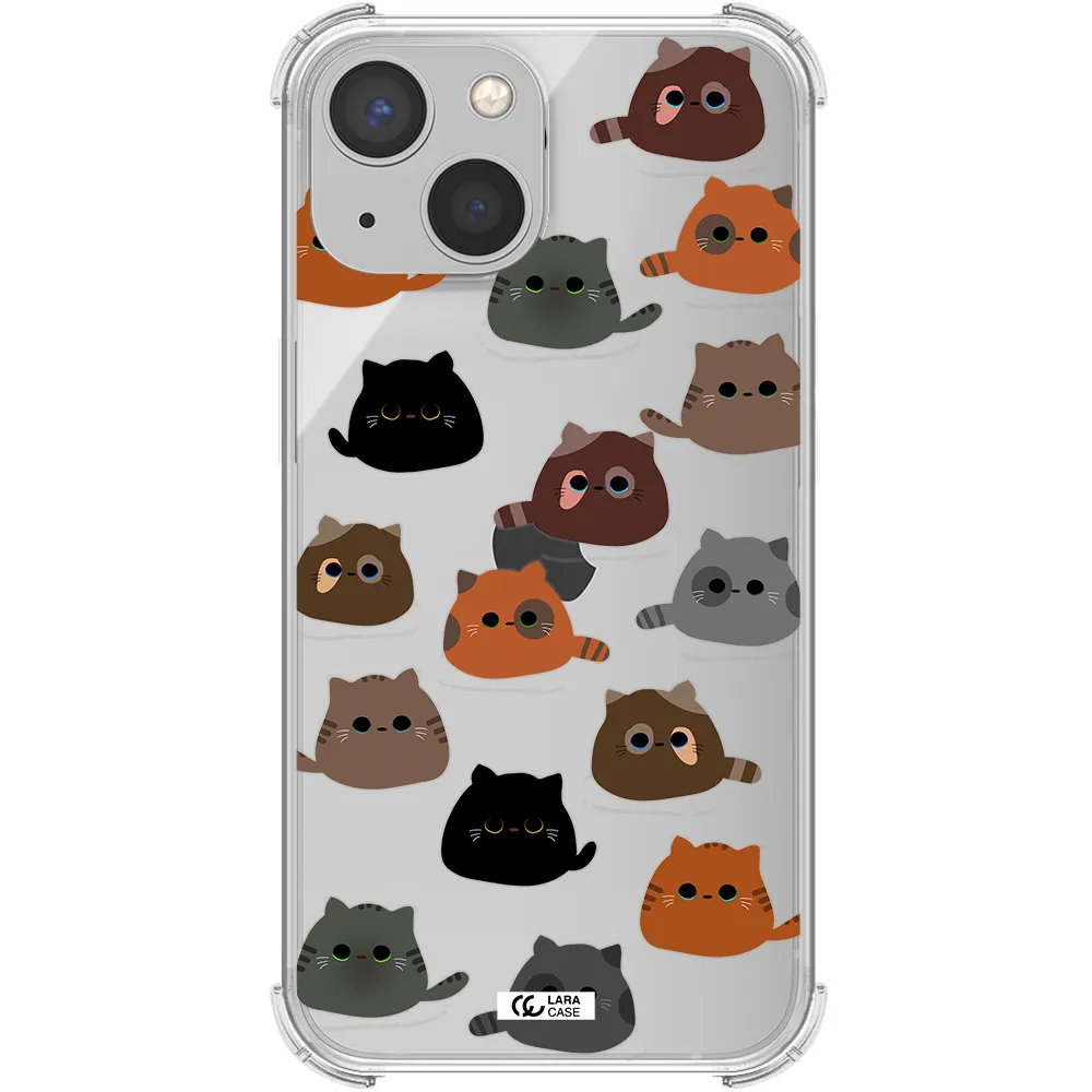 a group of cats with different colors Apple iPhone 13 Clear PC Case