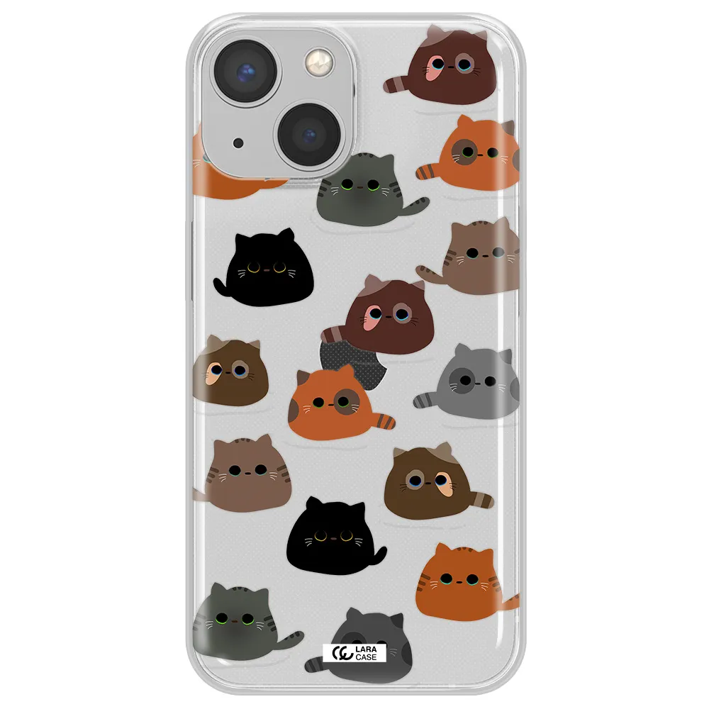 a group of cats with different colors Apple iPhone 13 Clear TPU Case