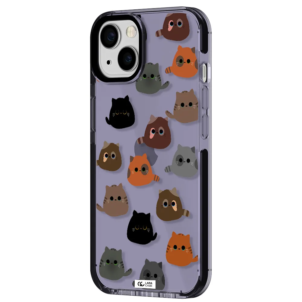 a group of cats with different colors Apple iPhone 13 impact Lilac Case