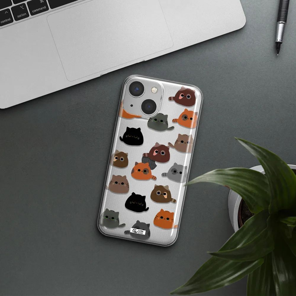 a group of cats with different colors Apple iPhone 13 mini Clear TPU Case