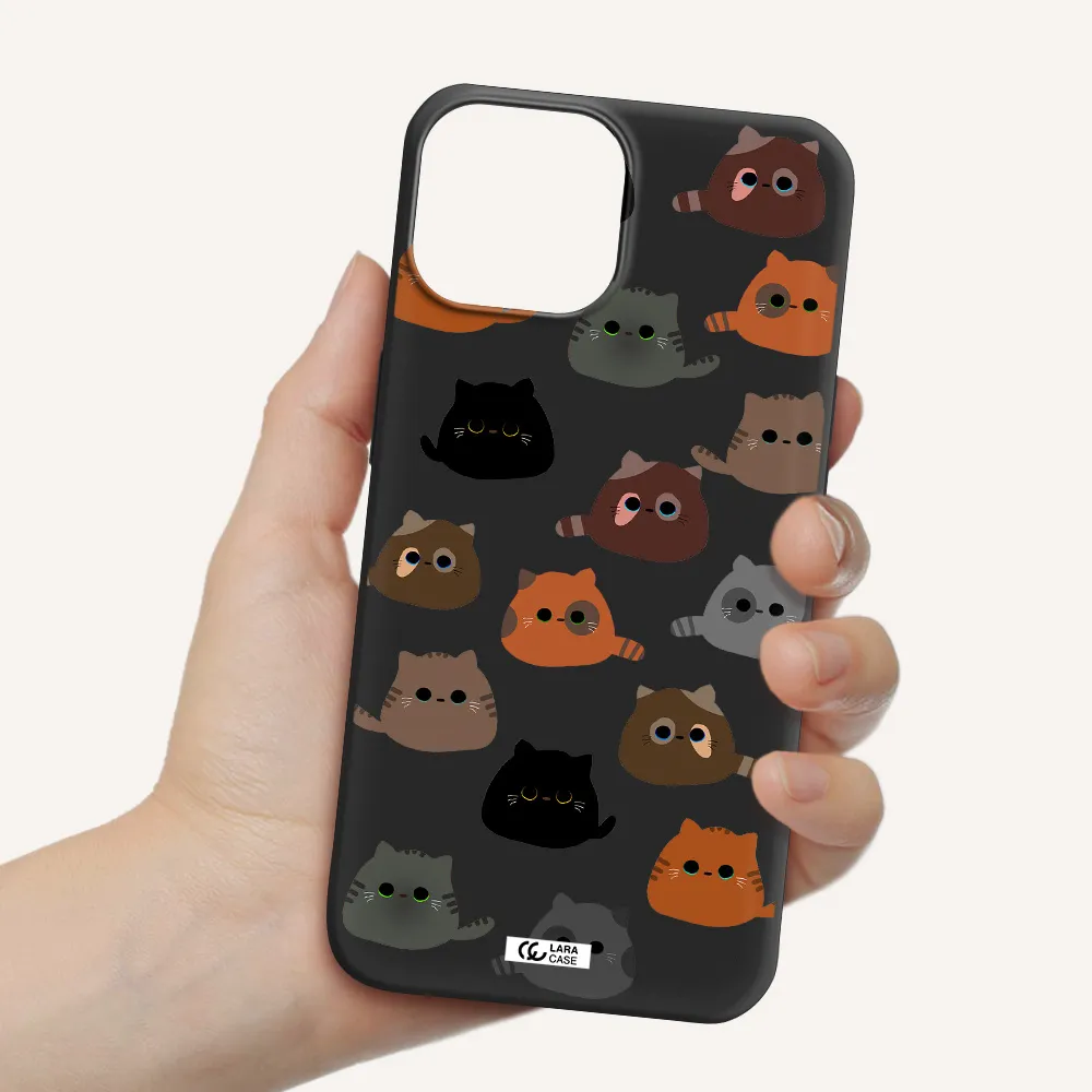 a group of cats with different colors Apple iPhone 13 mini Silicone black Case